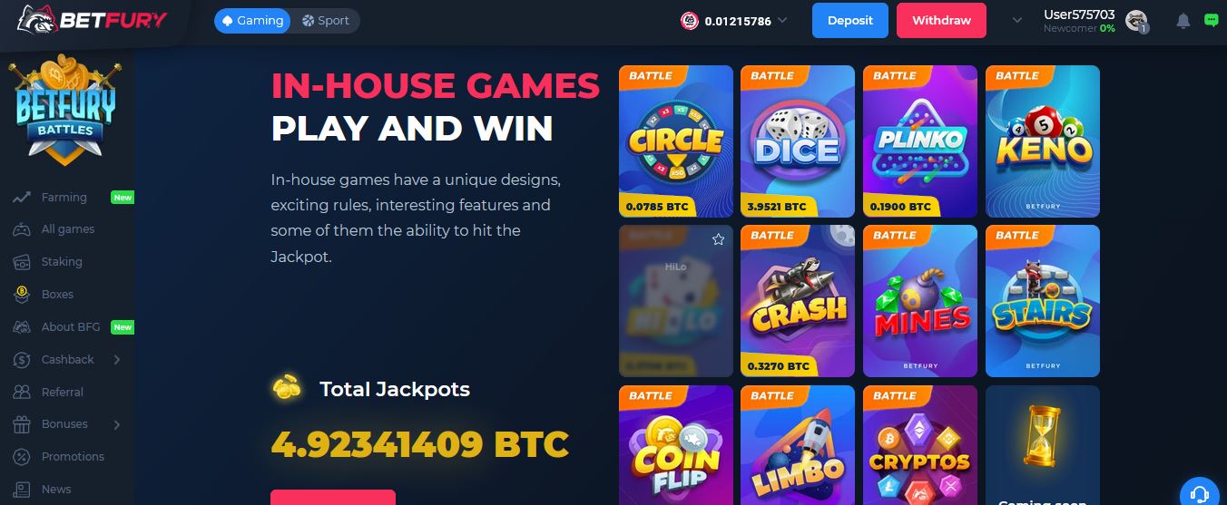 BetFury Crypto Casino Review