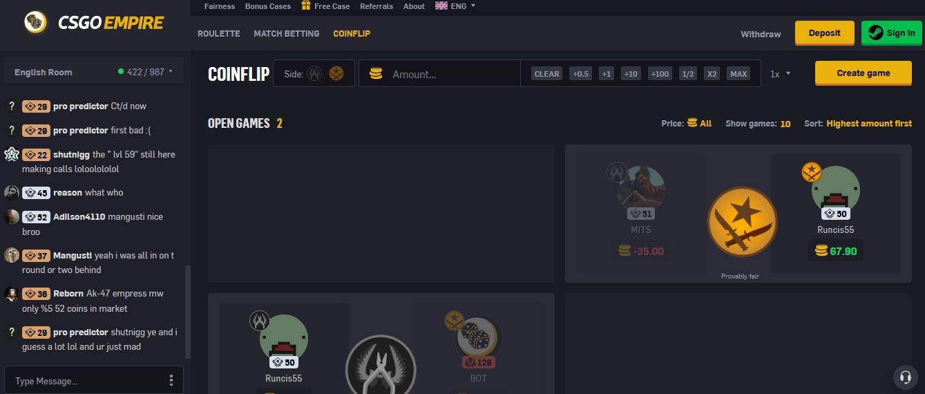 CSGOEmpire Gambling Site