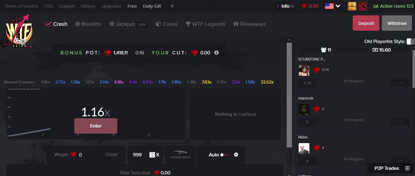 WTFSkins Crash