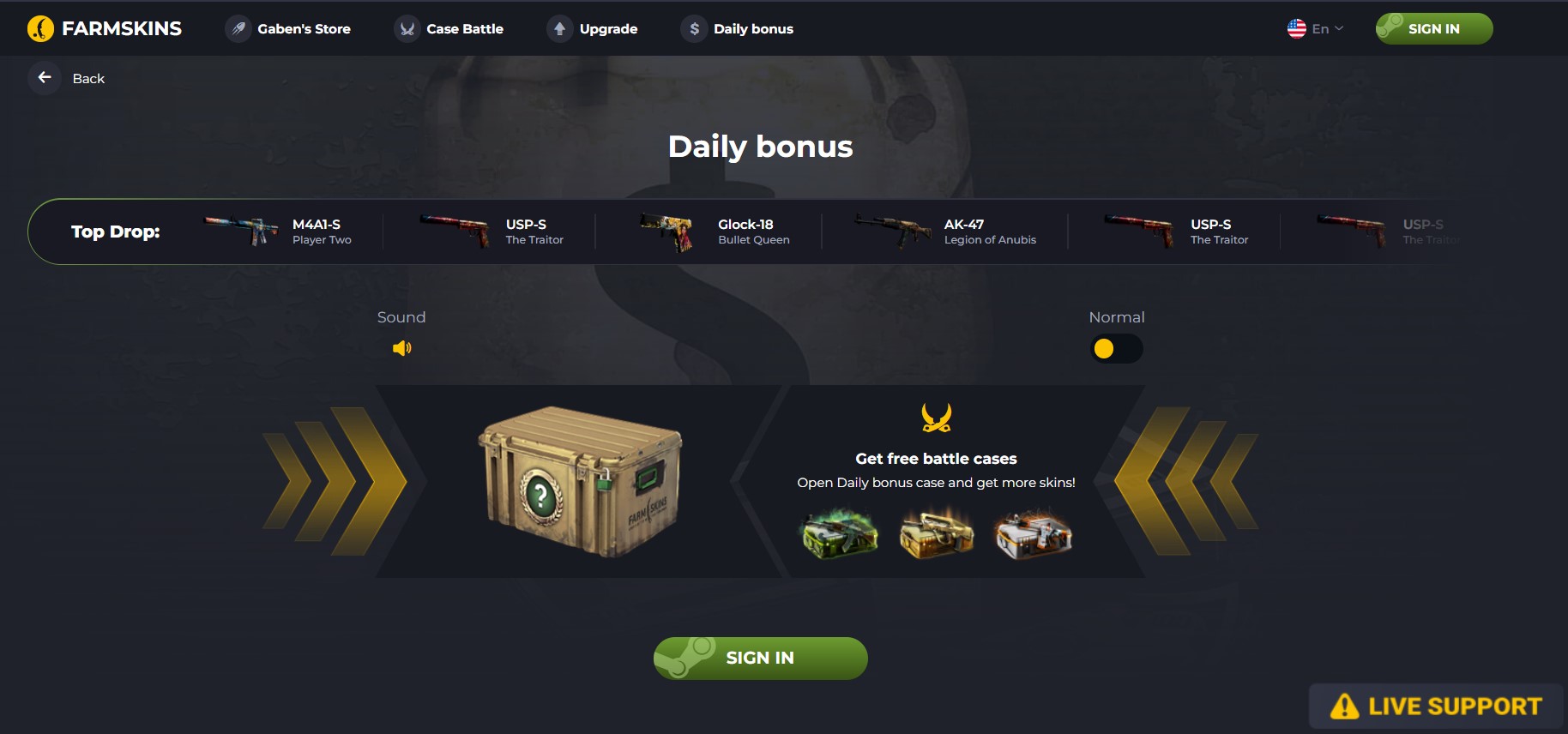 farmskins CSGO daily bonus